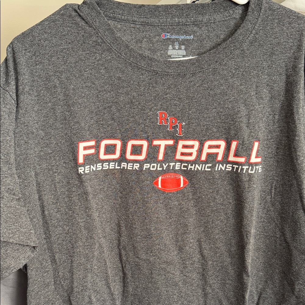 Champion Gray RPI Football Tee